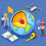 Globe and Worker vector graphic